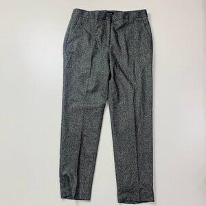NWT Talbots Trouser Pant Wool Speckled Tweed Lined Pockets Black Grey Classic 10